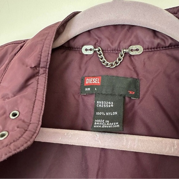 Diesel burgundy wild east Embroidered Bomber Jacket size L - Picture 11 of 13